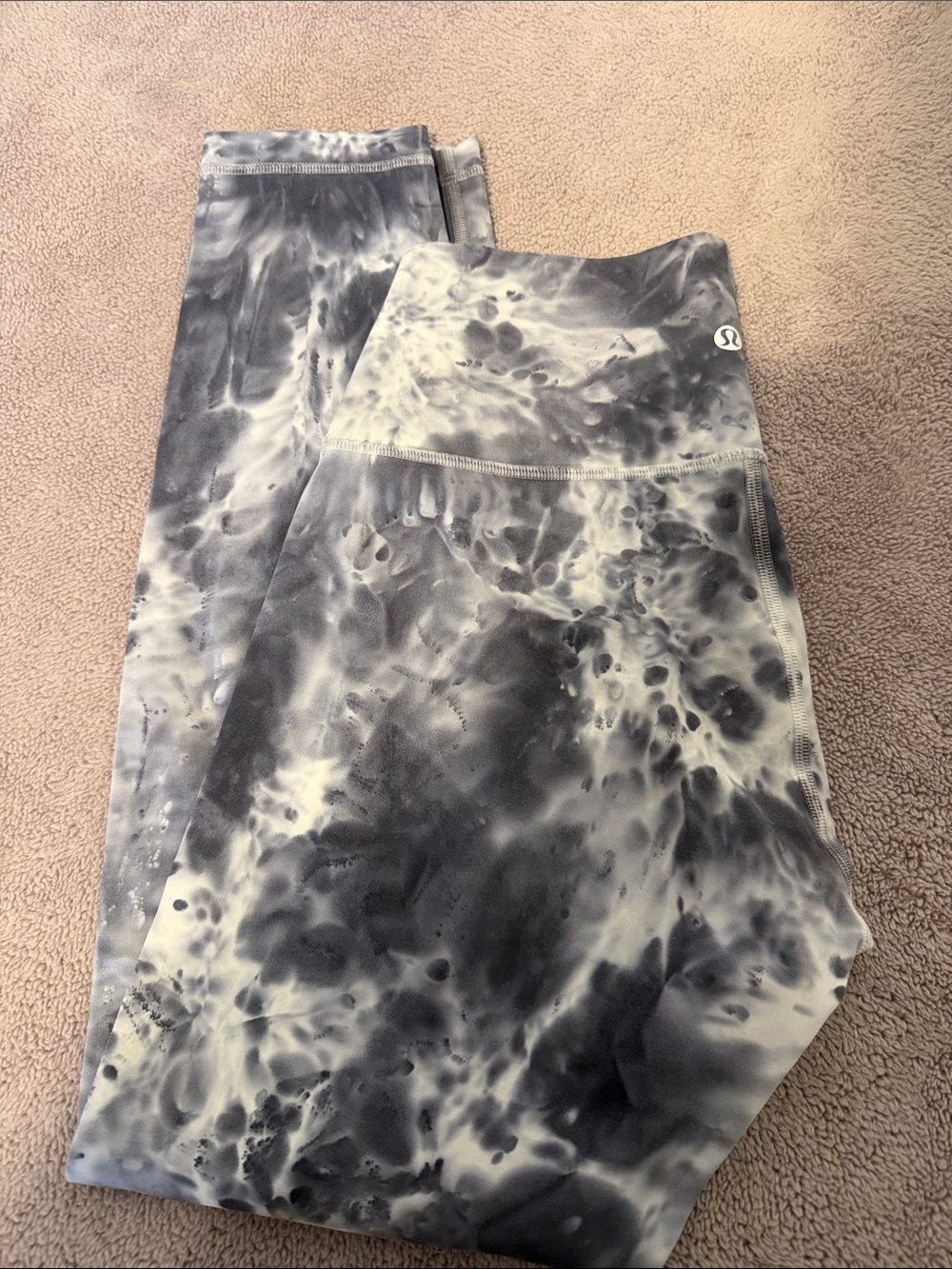 lululemon athletica Gray & White Tie-Dye Leggings